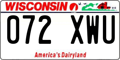 WI license plate 072XWU
