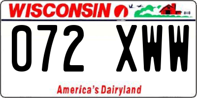 WI license plate 072XWW