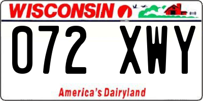 WI license plate 072XWY