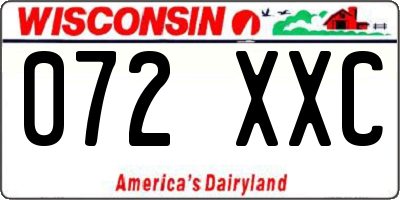 WI license plate 072XXC