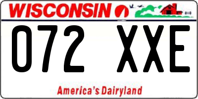 WI license plate 072XXE