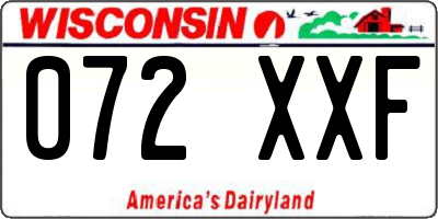WI license plate 072XXF
