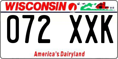 WI license plate 072XXK