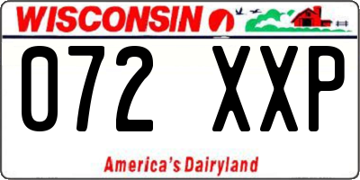 WI license plate 072XXP