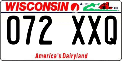 WI license plate 072XXQ
