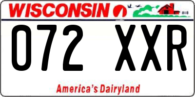 WI license plate 072XXR