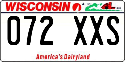 WI license plate 072XXS