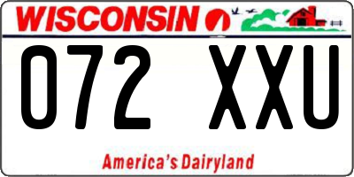 WI license plate 072XXU
