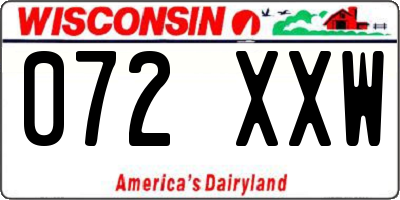 WI license plate 072XXW