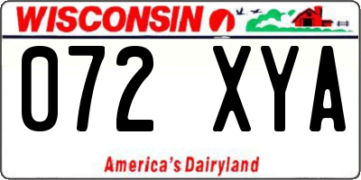 WI license plate 072XYA