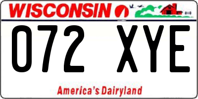 WI license plate 072XYE