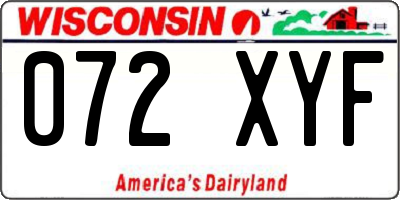WI license plate 072XYF