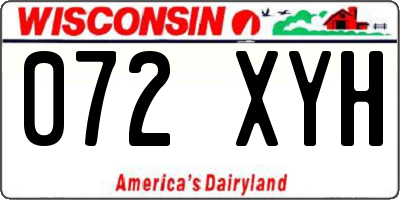 WI license plate 072XYH