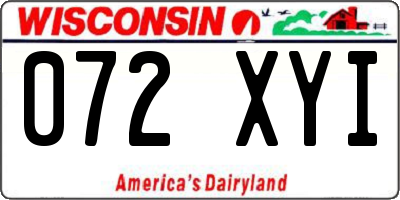 WI license plate 072XYI