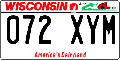 WI license plate 072XYM