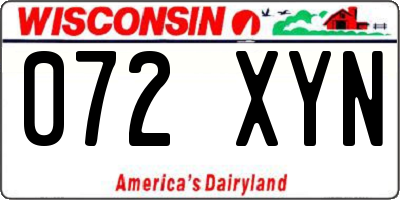 WI license plate 072XYN