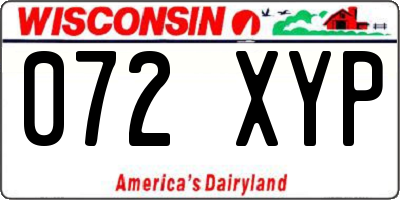 WI license plate 072XYP