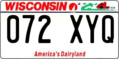WI license plate 072XYQ