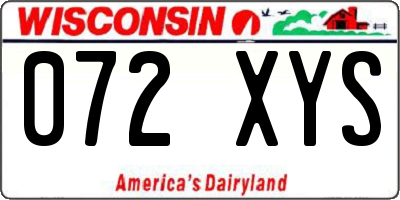 WI license plate 072XYS