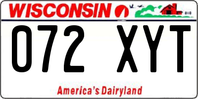 WI license plate 072XYT