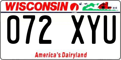 WI license plate 072XYU