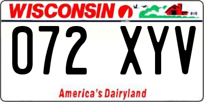 WI license plate 072XYV