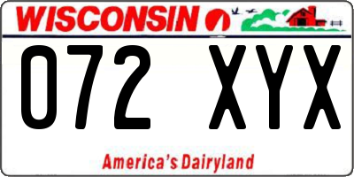 WI license plate 072XYX