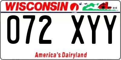 WI license plate 072XYY