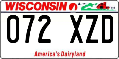 WI license plate 072XZD