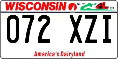 WI license plate 072XZI
