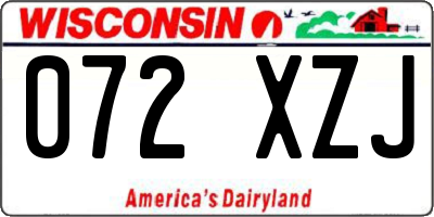 WI license plate 072XZJ