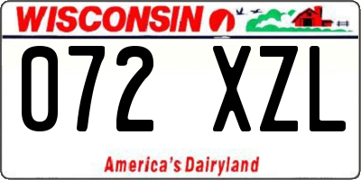 WI license plate 072XZL