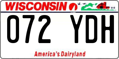 WI license plate 072YDH