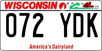 WI license plate 072YDK