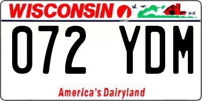 WI license plate 072YDM