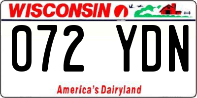 WI license plate 072YDN