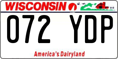 WI license plate 072YDP