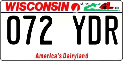 WI license plate 072YDR