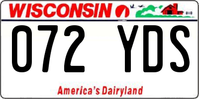 WI license plate 072YDS