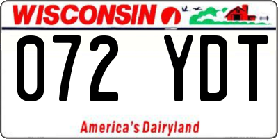 WI license plate 072YDT