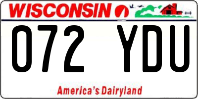 WI license plate 072YDU