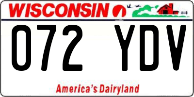 WI license plate 072YDV