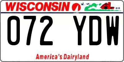 WI license plate 072YDW