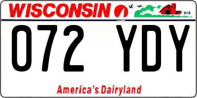 WI license plate 072YDY