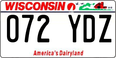 WI license plate 072YDZ