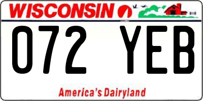 WI license plate 072YEB