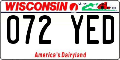 WI license plate 072YED