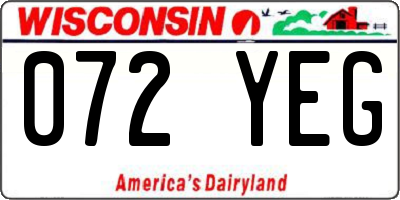 WI license plate 072YEG