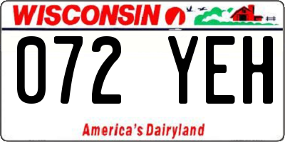 WI license plate 072YEH