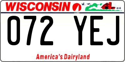 WI license plate 072YEJ